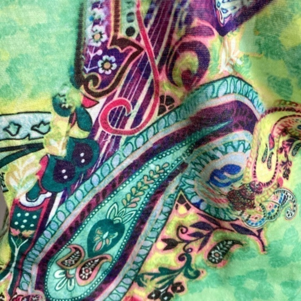 Shoreline Psychedelic Colorful Hi Low Sleeveless Tank Top - Picture 4 of 10